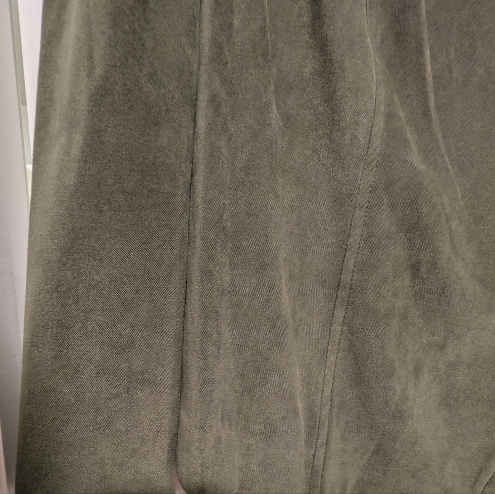 Requirements Woman Olive Faux Suede Button Front Jacket Blazer 1X Whipstich - Picture 5 of 9
